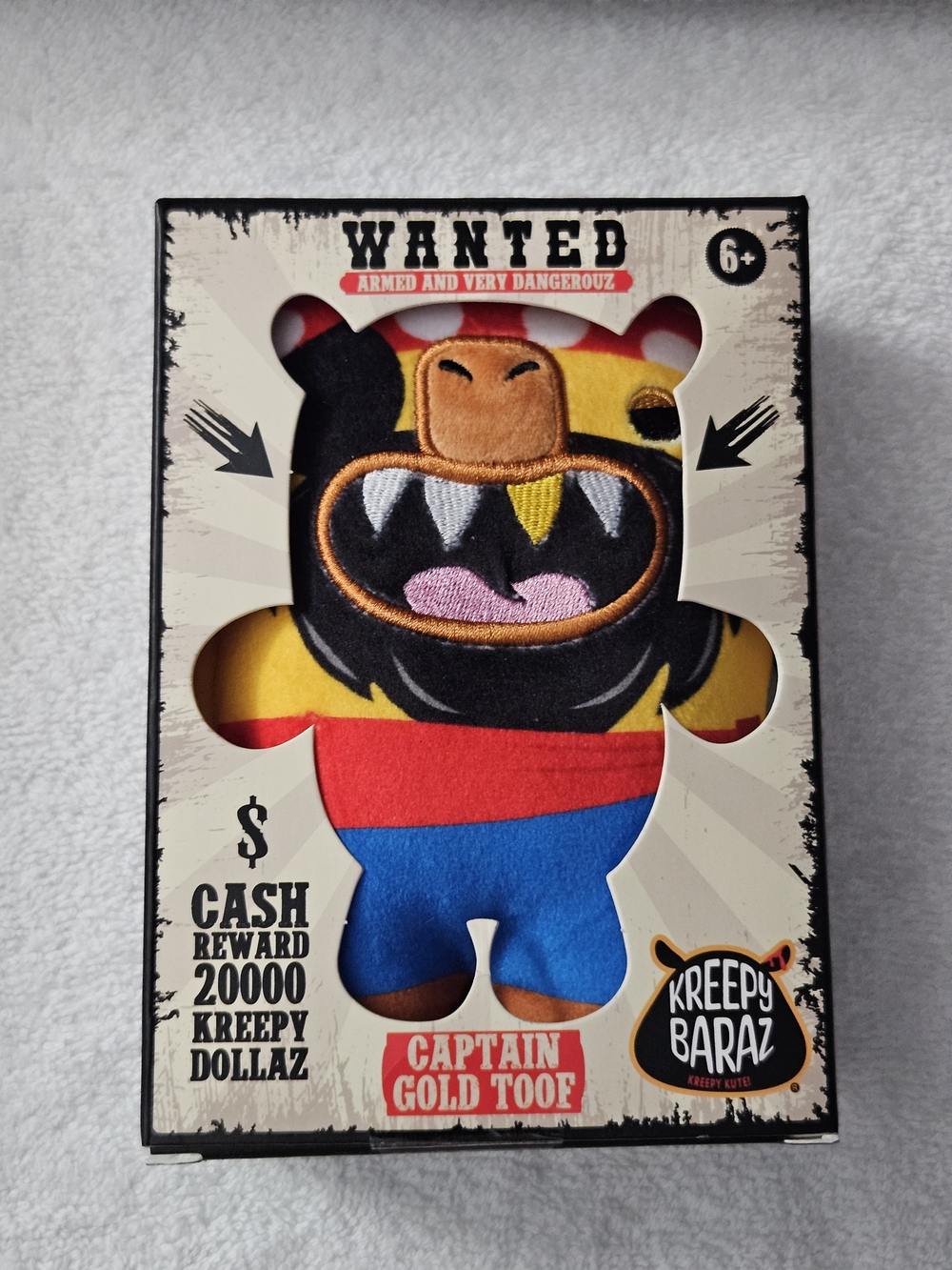 Kreepy Baraz Wanted Armed & Dangerous Captain Gold Toof Plush Toy